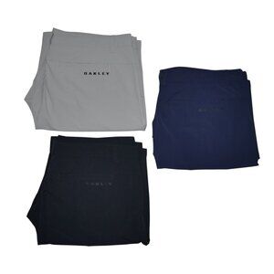 Lot of 3 Oakley Men's Pro Golf Shorts Size 40 Performance Stretch Beige Navy Blk